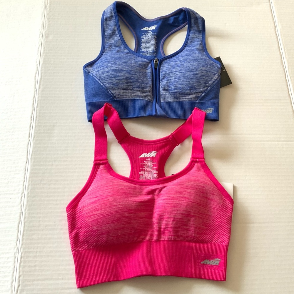 2 Avia sports bras w/ cute details
